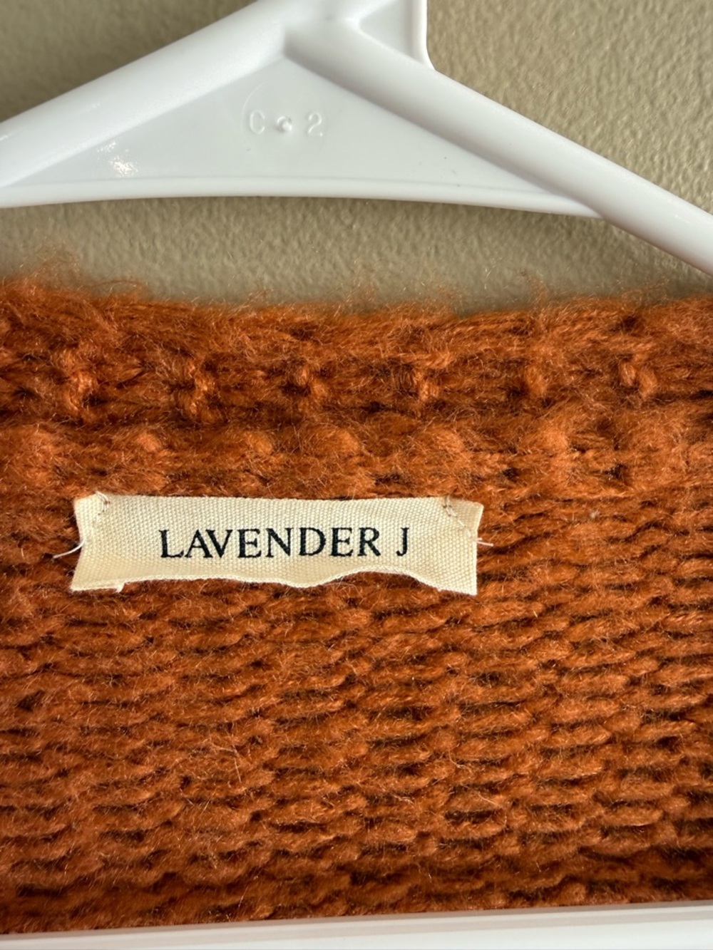 Lavender J Rust Orange Knit Cardigan Sweater - Picture 3 of 7